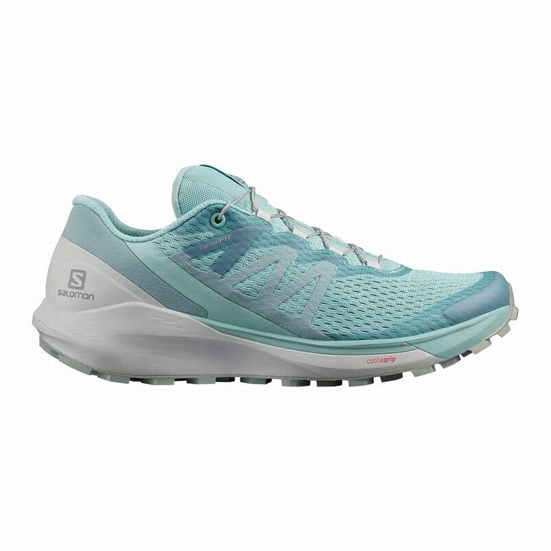 Salomon Israel SENSE RIDE 4 - Womens Trail Running Shoes - Turquoise (HUWF-49183)